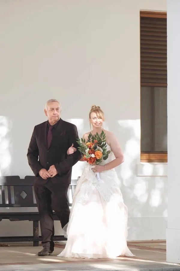 Bride and groom portrait in the garden